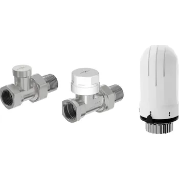 Hlavice pro radiátor Mexen G03 přímá termostatická sada, nikl - W914-012-938-01 Připojovací sady