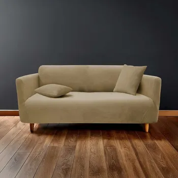 Napínací potah Hnědý 3místný napínací potah na pohovku Sacha – douceur d'intérieur ID_1812640