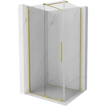 Mexen Velar posuvná sprchová kabina 110 x 70 cm, transparentní, zlatá kartáčovaná - 871-110-070-01-55 Sprchové kouty