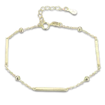 MINET Pozlacený stříbrný náramek s tyčkami, kuličkami