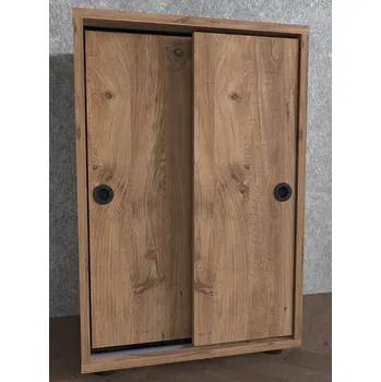 Policová skříň Vcm Kancelářská skříň s posuvnými dveřmi Ulas 2-komorová, dub medový