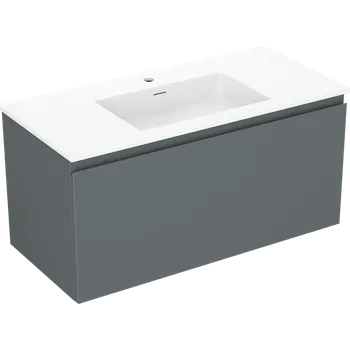 Koupelnový nábytek Mexen Orio koupelnová skříňka 100 cm s umyvadlem Otis, 1 zásuvka, grafit mat/bílá mat - 91A10-10047-1-BF66-W18M01 Skříňky s umyvadlem