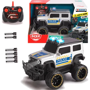 RC model auta Dickie Toys Dálkově ovládaný policejní offroader Suzuki, světlo/zvuk