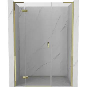 Mexen Mist-H L sprchové dveře otevírací levé 150 cm, transparentní, zlaté - 8A5L-150-001-50-00-L Sprchové dveře