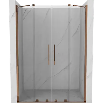 Sprchové dveře Mexen Velar Duo sprchové dveře posuvné 160 cm, transparentní, růžové zlato - 871-160-000-02-60 Sprchové dveře