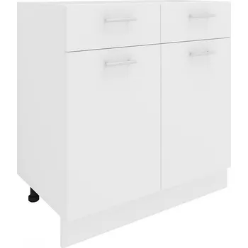 Kuchyňská skříňka Vcm Dolní kuchyňská skříňka Esilo, 80 cm, 2 dvířka a 2 zásuvky, bílá