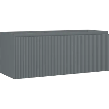 Koupelnový nábytek Mexen Rivel koupelnová skříňka pod umyvadlo 120 cm, 1 zásuvka, drážkovaná, grafit mat - 91A20-12047-1-BF66 Koupelnové skříňky