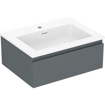 Koupelnový nábytek Mexen Orio koupelnová skříňka 60 cm s umyvadlem Otis, 1 zásuvka, grafit mat/bílá mat - 91A10-06023-1-BF66-W18M01 Skříňky s umyvadlem