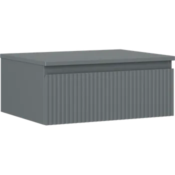 Koupelnový nábytek Mexen Rivel koupelnová skříňka pod umyvadlo 60 cm s deskou, 1 zásuvka, drážkovaná, grafit mat - 91A20-06023-1-BFC66 Koupelnové skříňky