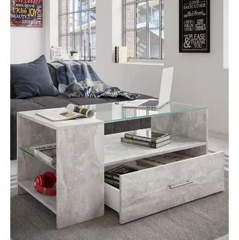 Konferenční stolek Vcm Odkládací stolek Tindala, betonový vzhled