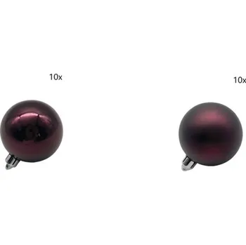 Vánoční dekorace Vánoční koule plastové Ø 15 cm fialové 20 ks