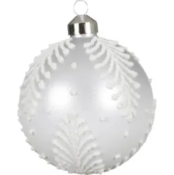 Vánoční ozdoba Vánoční ozdoba skleněná koule Ø 10 cm bílá