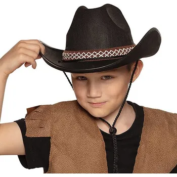 Boland Černý dětský kovbojský klobouk se stuhou