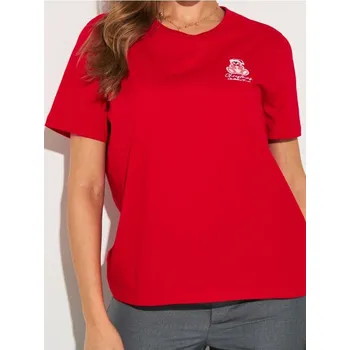 Dámské oblečení Sinsay - Bavlněné tričko - červená - 931GS-33X - 931GS-33X-XL