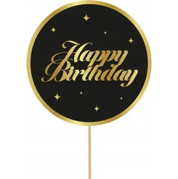 Obraz TOPPER dekorace Happy Birthday černý zlatý