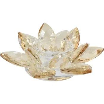 Svícen Svícen skleněný tvar květu Ø 13 x 4 cm hnědý