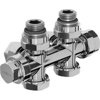 Ventil Mexen Uni-Term úhlový/přímý radiátorový ventil, Duplex, DN50, chrom - W908-000-01 radiátorové ventily