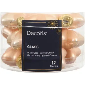 Vánoční dekorace Vánoční ozdoby hvězdy 4 cm broskvová perleť 12 ks