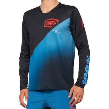 cyklistický dres Dres - 100% R-Core-X LS 2022 - Black / Slate blue XL