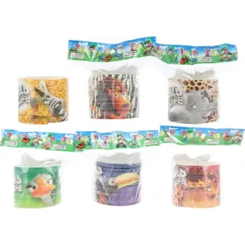 Hračka pro nejmenší Pružina se safari zvířátky, plastová hračka pro děti