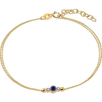 Náramek Náramek s dvojitým řetízkem a safírem Sophia BSBR115Z + dárkové balení LUXUS zdarma