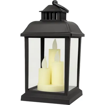 Venkovní osvětlení eCa LAMP54WZ2 Dekorační LED lucerna se svíčkami 23 cm, černá