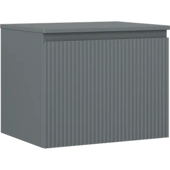 Koupelnový nábytek Mexen Rivel koupelnová skříňka pod umyvadlo 60 cm s deskou, 1 zásuvka, rýhovaná, grafit mat - 91A20-06047-1-BFC66 Koupelnové skříňky