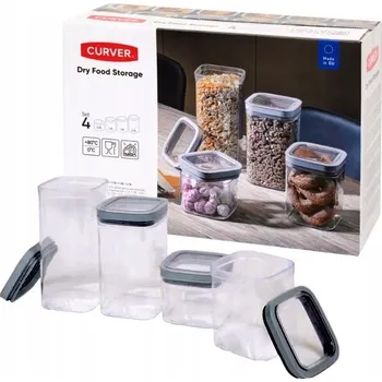 Dóza na potraviny SADA DÓZ CURVER PRO SKLADOVÁNÍ A ORGANIZACI DO KUCHYNĚ S VÍKY x4