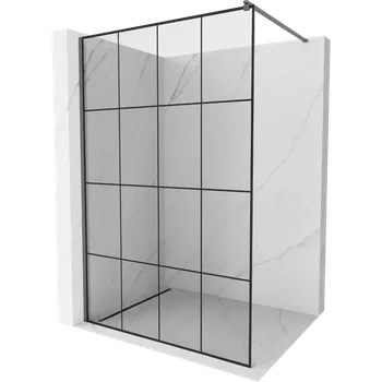 Mexen Kioto sprchová stěna Walk-in 150 x 200 cm, černá mřížka 8 mm, gun metal - 800-150-101-95-77 Sprchové stěny