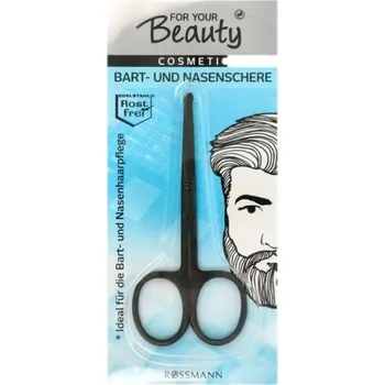 FOR YOUR BEAUTY Kosmetické nůžky na vousy a knír ocel ocel