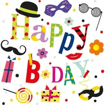 Papírový ubrousek Ubrousky Happy Birthday Narozeniny 33x33 cm 20 KS