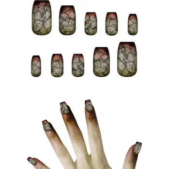 UMĚLÉ NEHTY S LEPIDLEM ZOMBIE TIPSY HALLOWEEN KOSTÝM DOPLNĚK KE KOSTÝMU