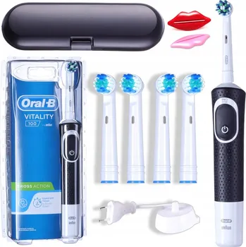 Elektrický zubní kartáček Elektrický Zubní Kartáček Oral-B Vitality 100 Černý + Hlavice + Pouzdro