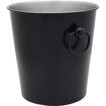 Chladič na víno LEOPOLD VIENNA Chladič na sekt s úchyty, nerez, černý mat, výška: 197 mm, délka: 197 mm