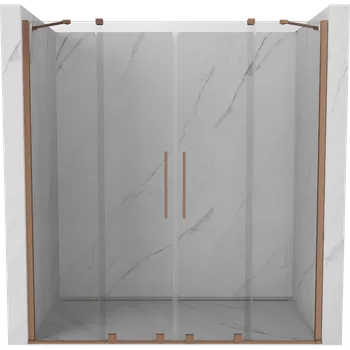 Sprchové dveře Mexen Velar Duo sprchové dveře posuvné 180 cm, transparentní, kartáčovaná měď - 871-180-000-02-65 Sprchové dveře