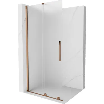 Mexen Velar posuvná sprchová stěna Walk-in 75 x 200 cm, mat 8 mm, růžové zlato - 871-075-000-33-60 Sprchové stěny