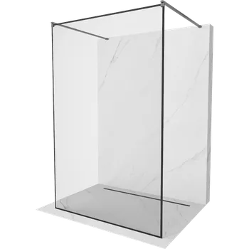 Mexen Kioto volně stojící sprchová zástěna 100 x 200 cm, černý rám 8 mm, gun metal - 800-100-002-95-70 Sprchové stěny