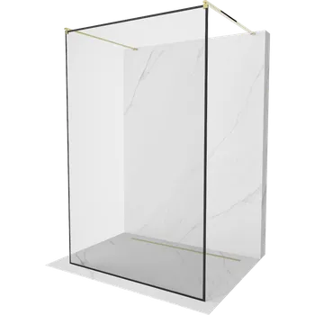 Mexen Kioto volně stojící sprchová stěna 160 x 200 cm, černý rám 8 mm, zlatá - 800-160-002-50-70 Sprchové stěny