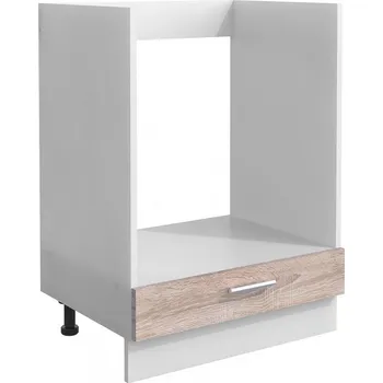 Kuchyňská skříňka Vcm Dolní kuchyňská skříňka Esilo na vestavný sporák s přihrádkou na plechy, 60 cm, sonoma dub