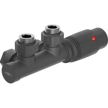 Radiátor Mexen G00 úhlová termostatická sada, Duplex, DN50, antracit - W907-900-66 Připojovací sady