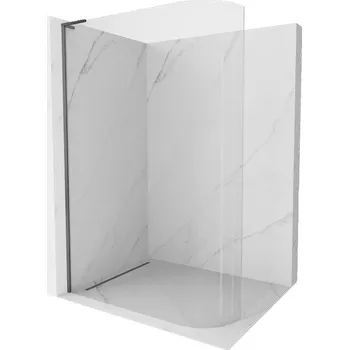 Mexen Kioto-R L Zaoblená sprchová stěna Walk-in 90 x 200 cm, transparentní, gun metal - 800-090-103-95-06 Sprchové stěny