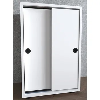 Policová skříň Vcm Kancelářská skříň s posuvnými dveřmi Ulas 2-komorová, bílá