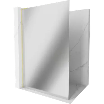 Mexen Kioto L sprchová stěna Walk-in 70 x 200 cm, zrcadlo, zlatá kartáčovaná - 800-070-103-55-50 Sprchové stěny