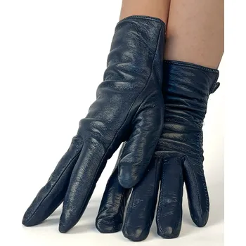 Rukavice Dámské tmavě modré kožené rukavice, VELIKOST 2XL ( 8,5 )