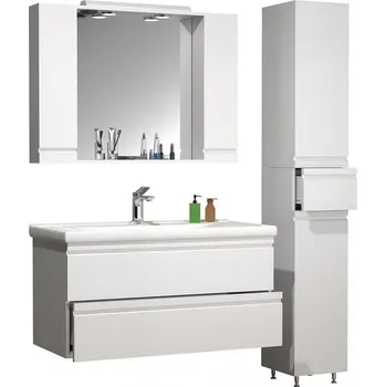 Koupelnový nábytek Vcm 4dílná umyvadlová skříňka Silora XL, bílá