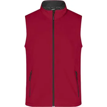 Pánská vesta James&amp;Nicholson Pánská softshellová vesta JN1128 Red-Black L