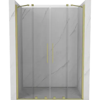 Sprchové dveře Mexen Velar Duo posuvné sprchové dveře 140 cm, transparentní, zlaté kartáčované - 871-140-000-02-55 Sprchové dveře