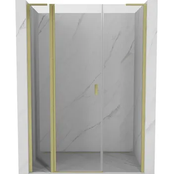 Sprchové dveře Mexen Mist L otočné sprchové dveře 160 cm, transparentní, zlaté kartáčované - 8A4L-160-001-55-00 Sprchové dveře