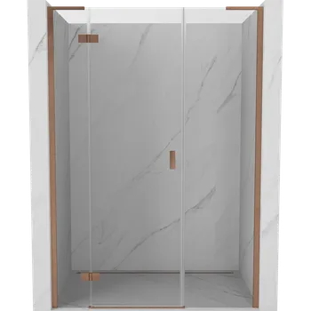 Sprchové dveře Mexen Mist-H L sprchové dveře výklopné levé 135 cm, transparentní, kartáčovaná měď - 8A5L-135-001-65-00-L Sprchové dveře