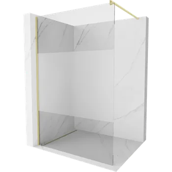 Mexen Kioto sprchová stěna Walk-in 110 x 200 cm, průhledná/matná 8 mm, zlatá kartáčovaná - 800-110-101-55-35 Sprchové stěny